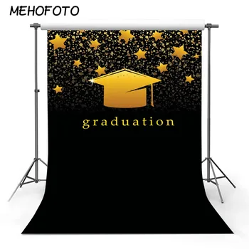 

MEHOFOTO Graduation Party Backdrop for Photography Gold Star Bachelor Cap Photo Background Sign Backdrops Design