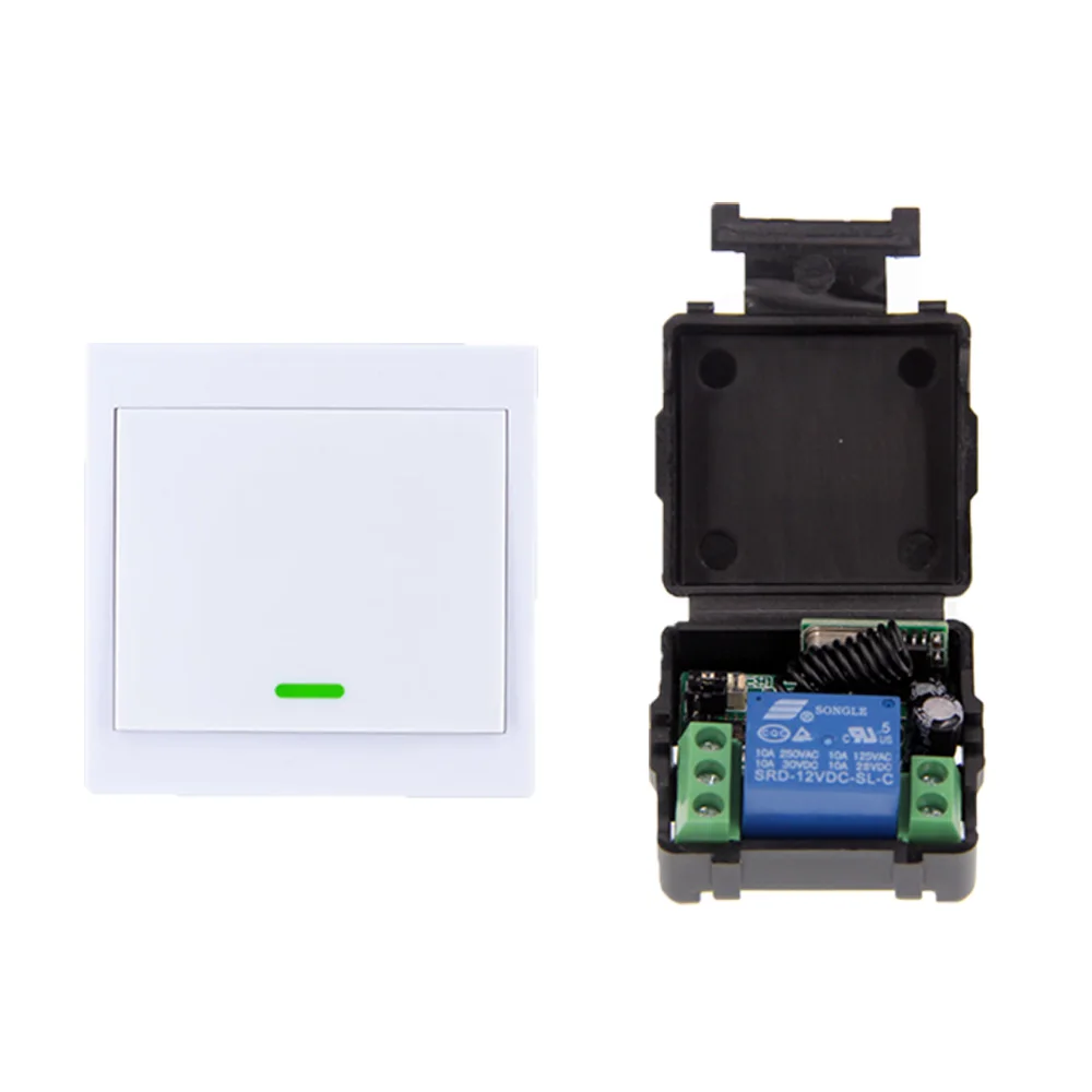 

Small Size DC 12V 1CH 1 CH 10A RF Wireless Remote Control Switch System, Receiver+86 Wall Panel Transmitter ,315/433 MHz