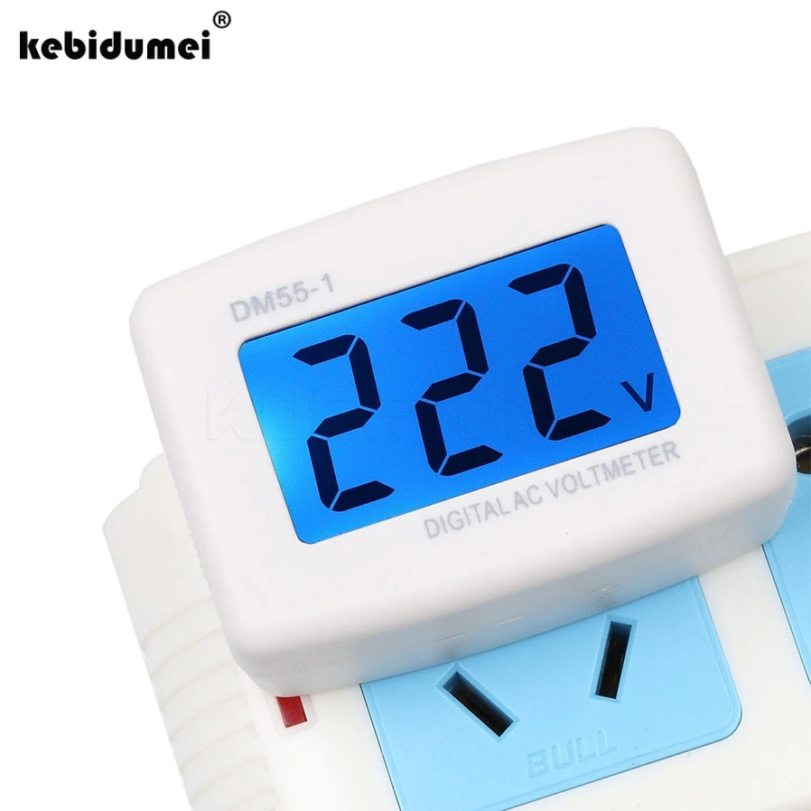 

Hot LCD Digital Voltmeter Volt Monitor AC 110V 220V Household AC Panel Meter US EU Plug 80-300V Blue Backlight Voltage Tester