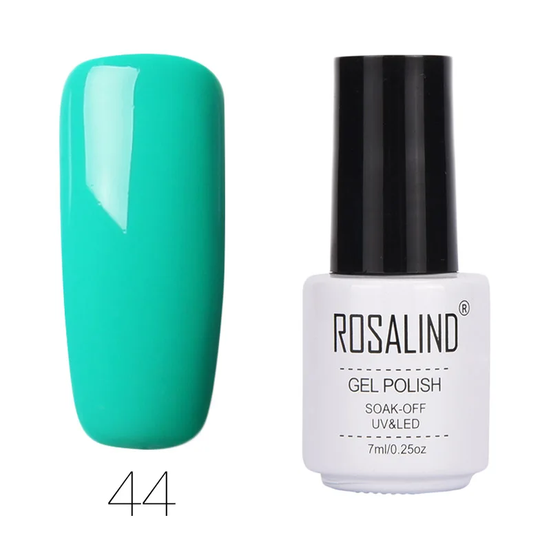 Гель для дизайна ногтей Rosalind 7 мл УФ-лак гель для ногтей полуперманентный лак можно замачивать праймер зеленый лак для ногтей - Цвет: 44