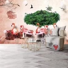 Flamingo coconut plant TV background wall professional production mural factory wholesale wallpaper mural poster photo wall Flamingo coconut plant TV background wall professional production mural factory wholesale wallpaper mural poster photo wall