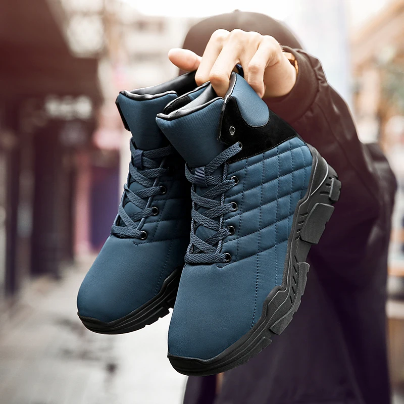 2018 Botas Krasovki Hommes Adulto blue Masculina Imperméables Et Pluie Masculino Chaudes Tenis De Chaussures Bottes Cheville Neige Mâle Black Hiver TZwx5qprT