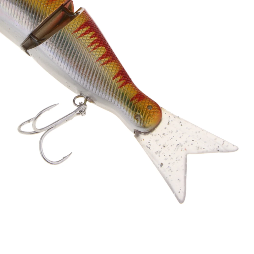 Artificial Bait Fishing 2-Section Multi Jointed Fishing Lures Swimbait with 2 Treble Hooks Minnow Crankbait Artficial Soft Bait