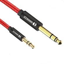 6.35 a 3.5, 6.35mm 1/4 polegadas a 3.5mm cabo estéreo de áudio de 1/8 polegadas para ipod, portátil, dispositivos de cinema em casa, e amplificadores