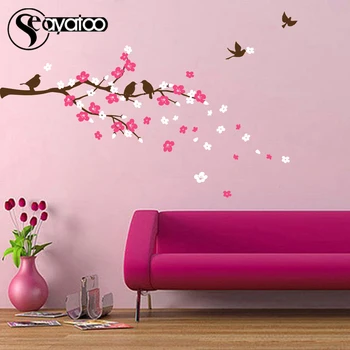 

Large Blossom Flower Tree Branch Bird Vinyl Wall Sticker Decal Bedroom Stickers Home Decor 125x200cm