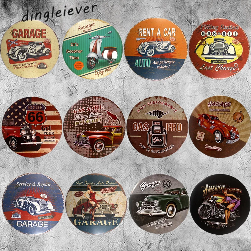 

"No parking" Tin Metal signs Warning Poster Round signs With Striking, Home Decor, Man Cave Wall Decor NA39
