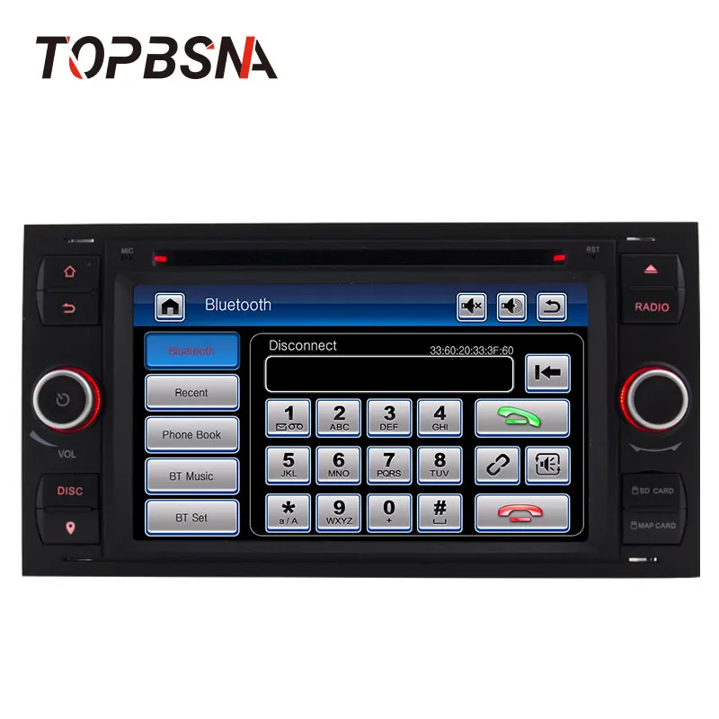 Cheap TOPBSNA Car multimedia Player For Ford Mondeo S-max Focus C-MAX Galaxy Fiesta transit Fusion Connect kuga 2 din Car Radio Stereo 2