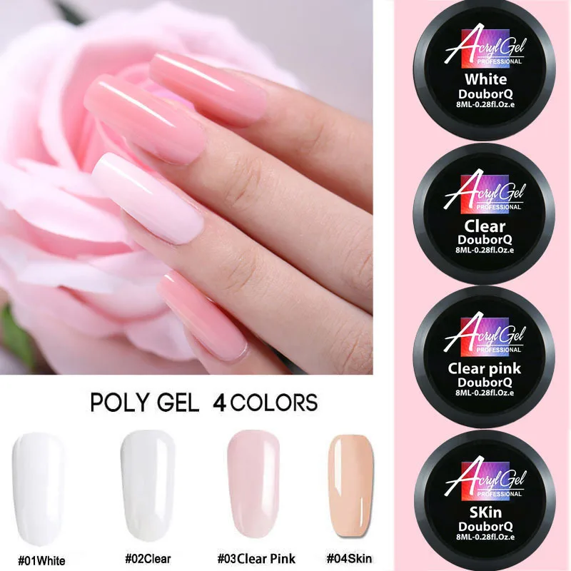 NEW Nail wide bottle crystal extension Gel Extension Nail Nude Poly Nail Pink White Transparent Builder Polish Finger Poly TSLM1