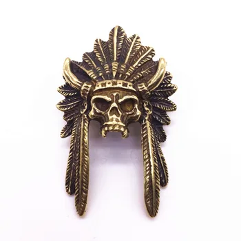 

Paracord Knife Beads Indian Chief Skull Pendant Paracord Bracelet Accessories DIY Pendant Buckle for Paracord Knife Lanyards