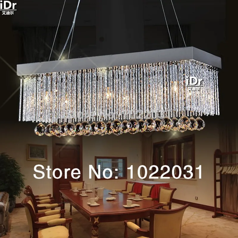 

6 bulb K9 crystal Chandelier popular design square New modern 90V ~260V E14 crystal lights Factory price Bedroom lamp Hall