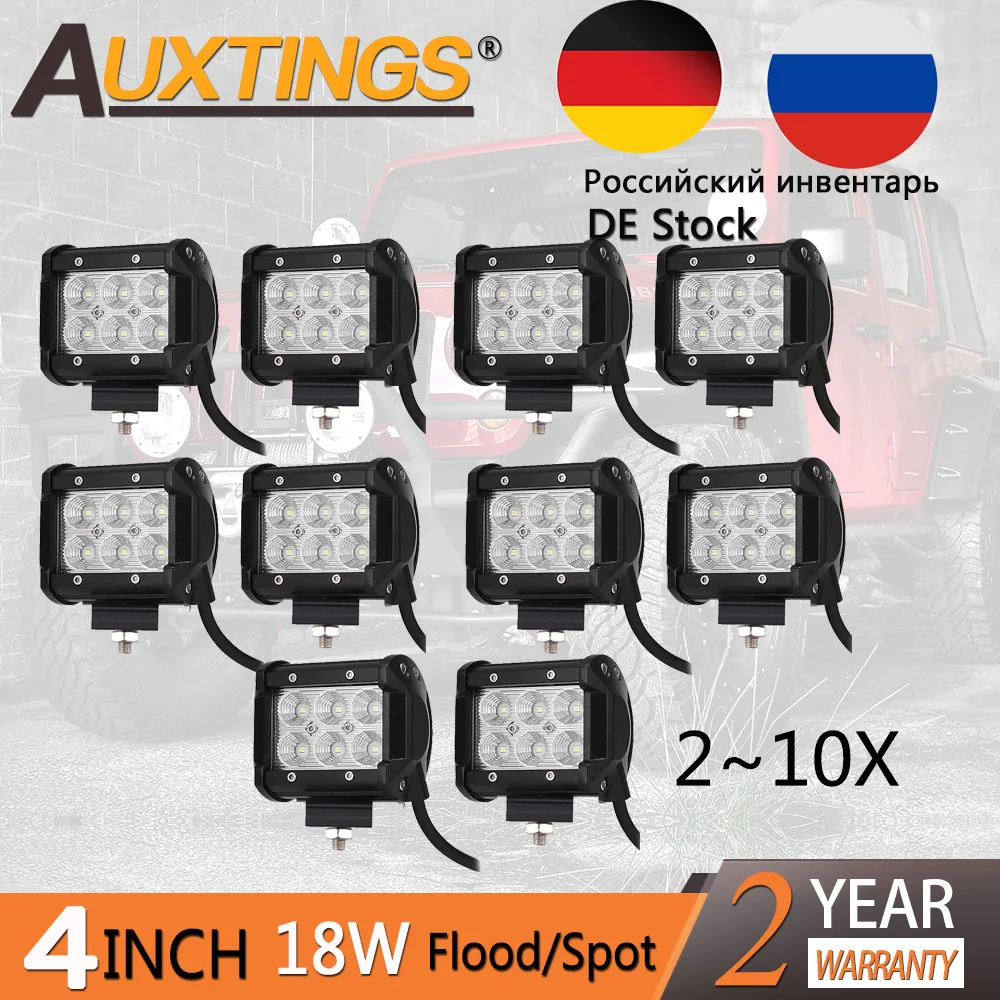 Sale 2~10pcs LED 18W Work Lamp 4'' Inch Light Bar 24v 12V IP67 Spot Flood For Boat Truck Tractor 4x4 Offroad Car Led Work Light Sale 2~10pcs LED 18W Work Lamp 4'' Inch Light Bar 24v 12V IP67 Spot Flood For Boat Truck Tractor 4x4 Offroad Car Led Work Light