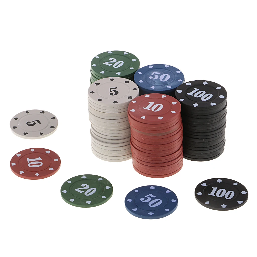 100 шт Пластиковые нетоксичные карты казино Игры покер бинго фишки счетчик жетоны в чехол Коробка для азартных игр