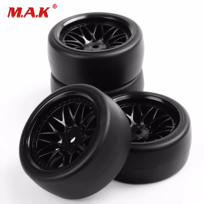 Set Di 4 Cerchi Con Pneumatici Per Auto RC Scala 1/10 - Esagono 12mm - Compatibili Traxxas, HSP, HPI, Tamiya