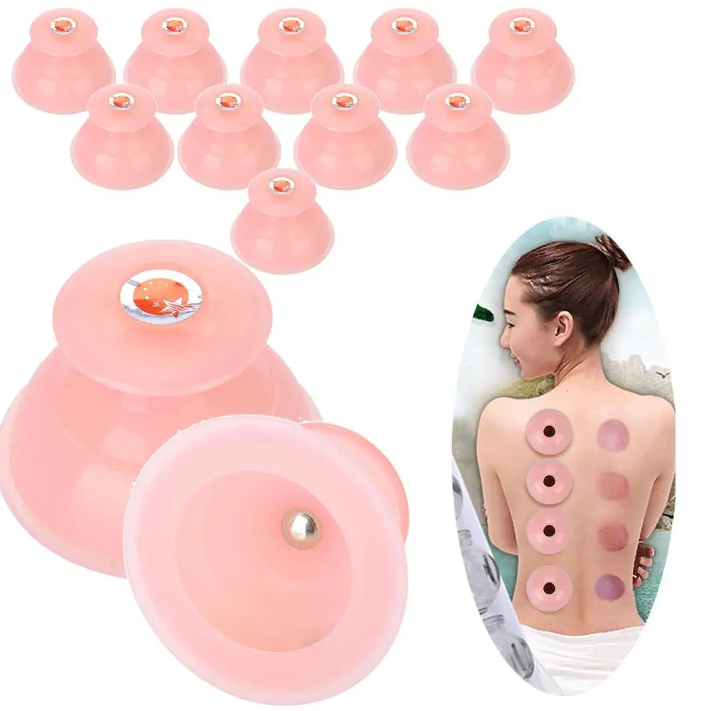 

10Pcs Silicone Cupping Masssage Suction Cup Therapy Vacuum Suction Anti Cellulite Massage Medical Body Health Care Cupping Set