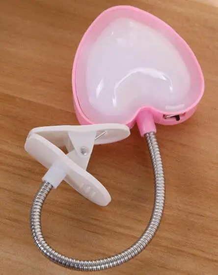 

LED Heart shape battery type mini clip night lamp for small lovely gift 5X4.5X19.5cm