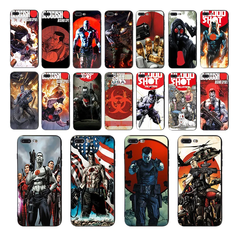 

BLOODSHOT comic soft case for iphone 7 8 xr 6 x 6s plus xs max 5s 5 se 10 cover black silicone shell Newest Super cooling Coque