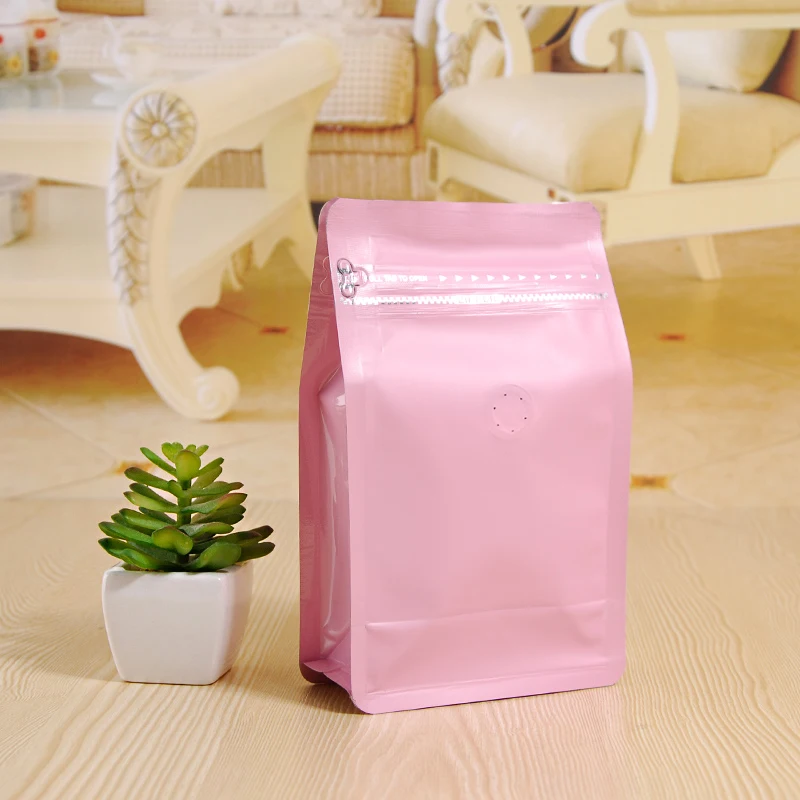 

Mix Colors half pound volume Lamination aluminum foil ziplock packaging bag coffee bean bag side gusset zipper bag with valve
