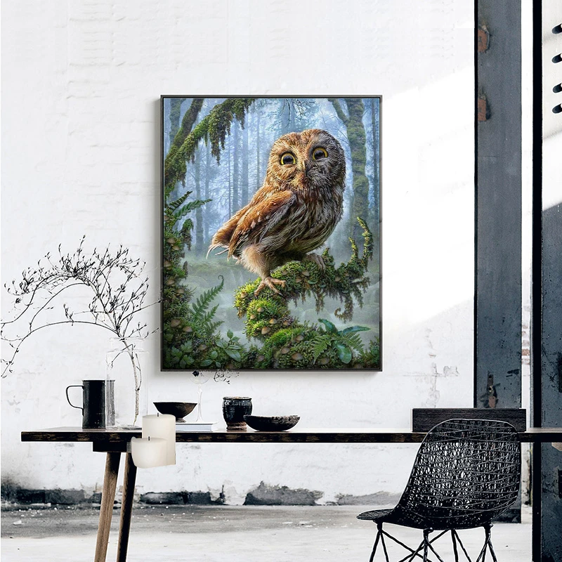 Meian-Cross-Stitch-Embroidery-Kits-14CT-Owl-Animal-Tree-Cotton-Thread-Painting-DIY-Needlework-DMC-New (2)