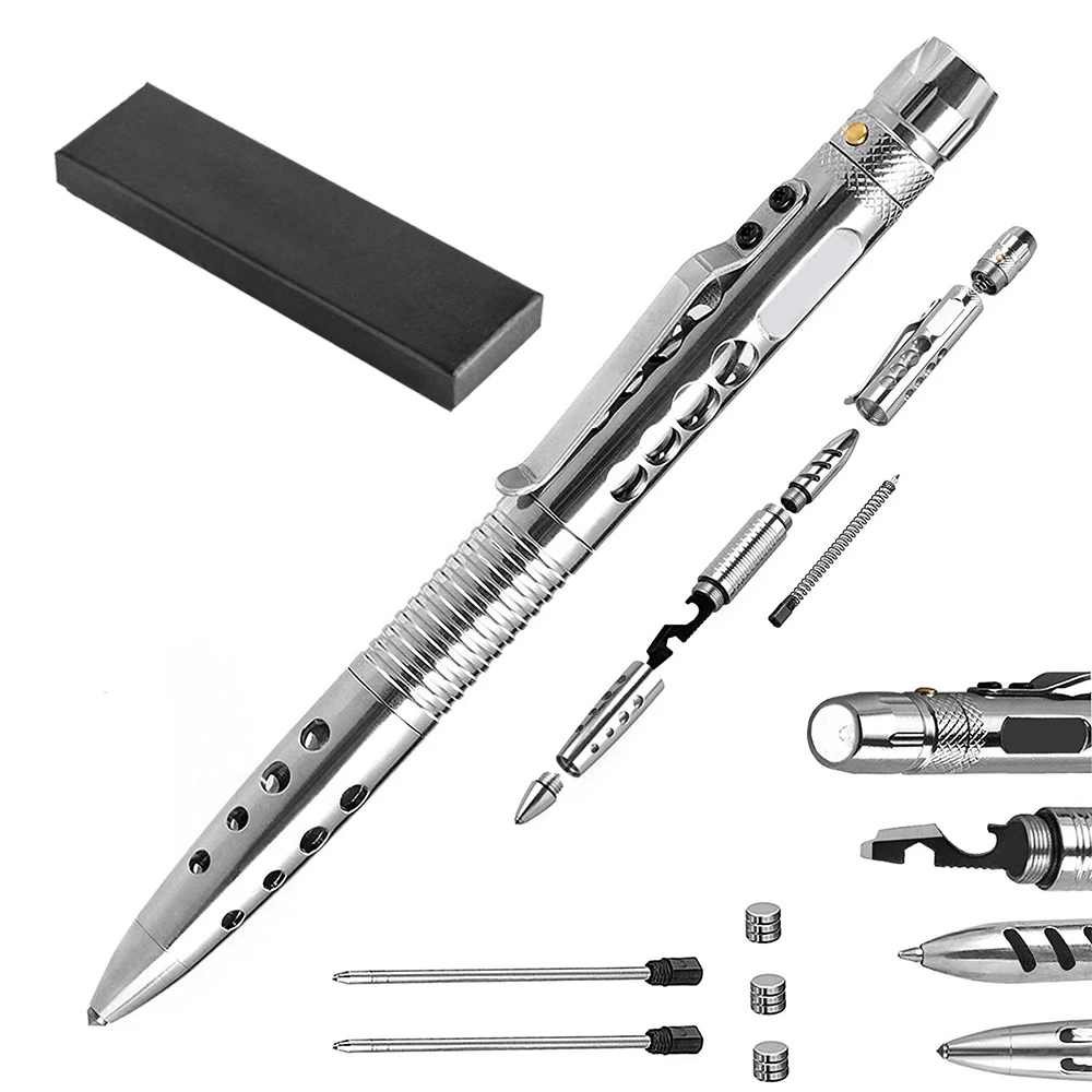 

Rvs Tactical Pen Self Defense Weapon Military & Police Grade Survival Tools Gift Boxed Kit