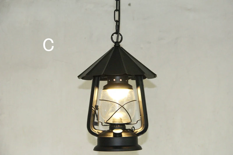 Luzes do Corredor Pátio ao ar o Novo Europeu Retro Única Cabeça Lustre Varanda Livre Lâmpada Querosene Bronze Restaurante 11 O novo europeu retro única cabeça lustre