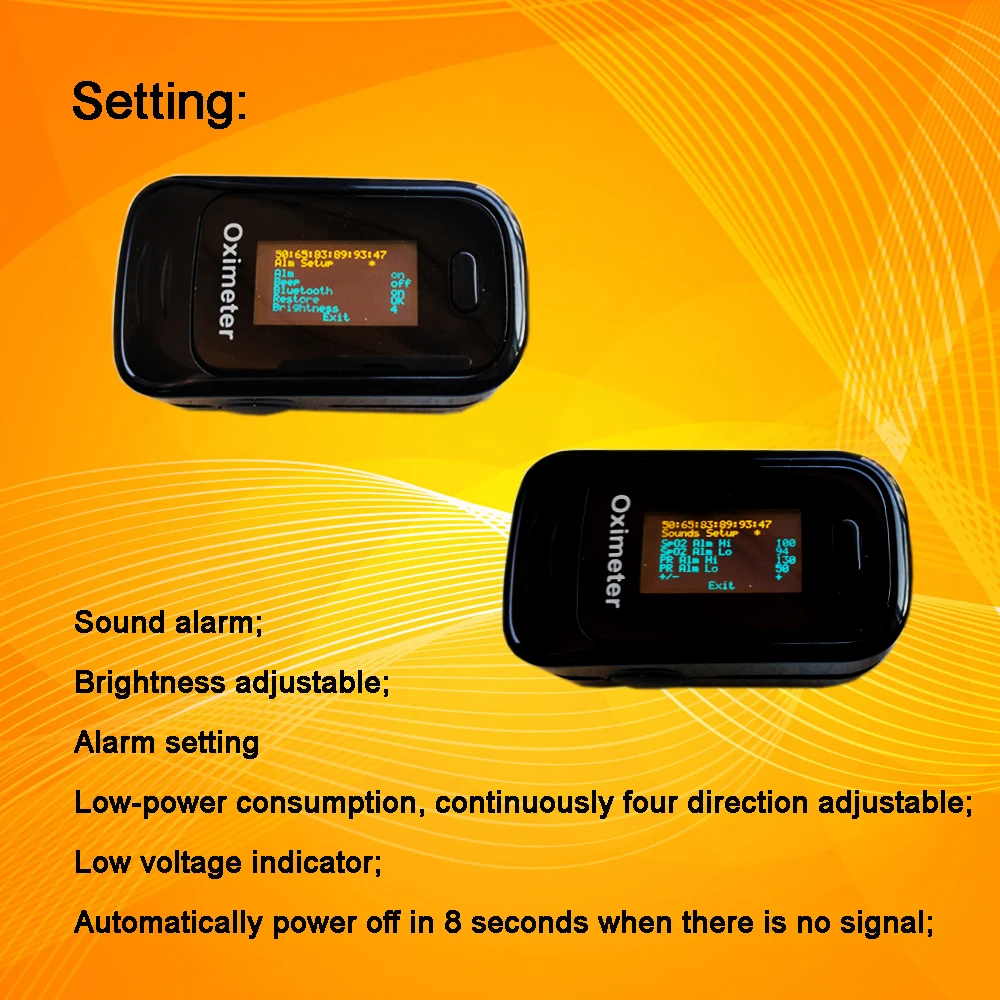Andriod мобильного Bluetooth 4,0 пульсоксиметр FDA CE SPO2 PR PI перфузии индекс насыщенность звуковой сигнал тревоги OLED Яркость отрегулировать