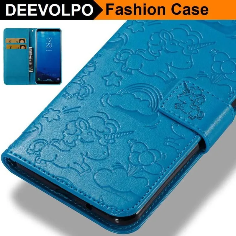 

DEEVOLPO Leather Case For Samsung Galaxy J3 A5 2017 A7 2018 Fundas A730 A530 A520 A720 S8Plus Note8 Luxury Horse Flip Cover D02G