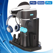 PS 4 Pro Slim вертикальная подставка вентилятор охлаждения Вентилятор Cooler контроллер Зарядное устройство Дисплей база PS4 Очки виртуальной реальности VR Play Station 4 PSVR витрина аксессуаров