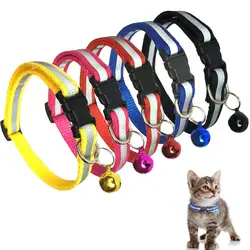 Быстросъемный ошейник для кошек с светоотражающим кольцом прочный и безопасный нейлоновый ошейник для домашних животных отколовтовары