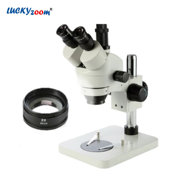 

Lucky Zoom 7X-90X Table Pillar Stand Trinocular Stereo Microscope SZM2.0X Objective Lens Microscope Accessories Free Shipping