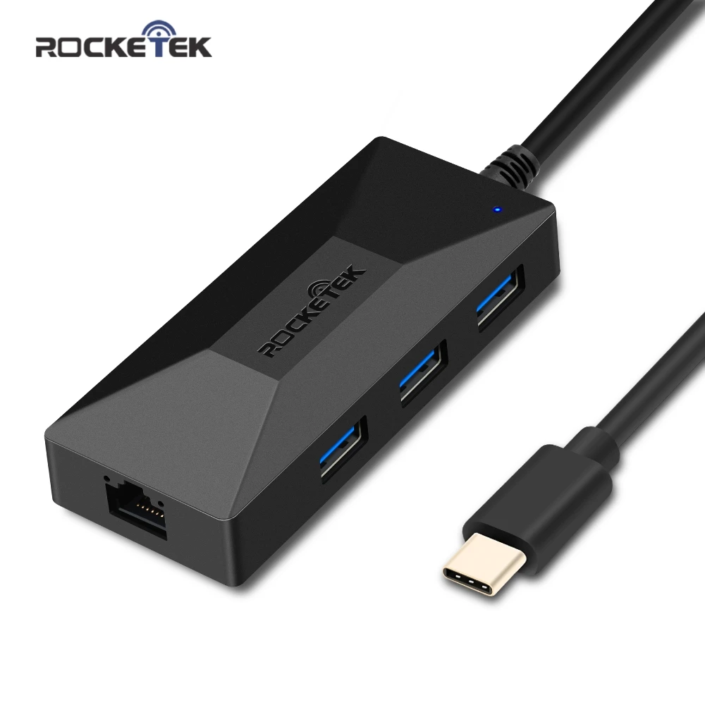 

Rocketek type-C USB type c Gigabit Ethernet Adapter 1000Mbps Hub 3.0 Lan Wired Network Card Rj45 Port USB Splitter for Computer