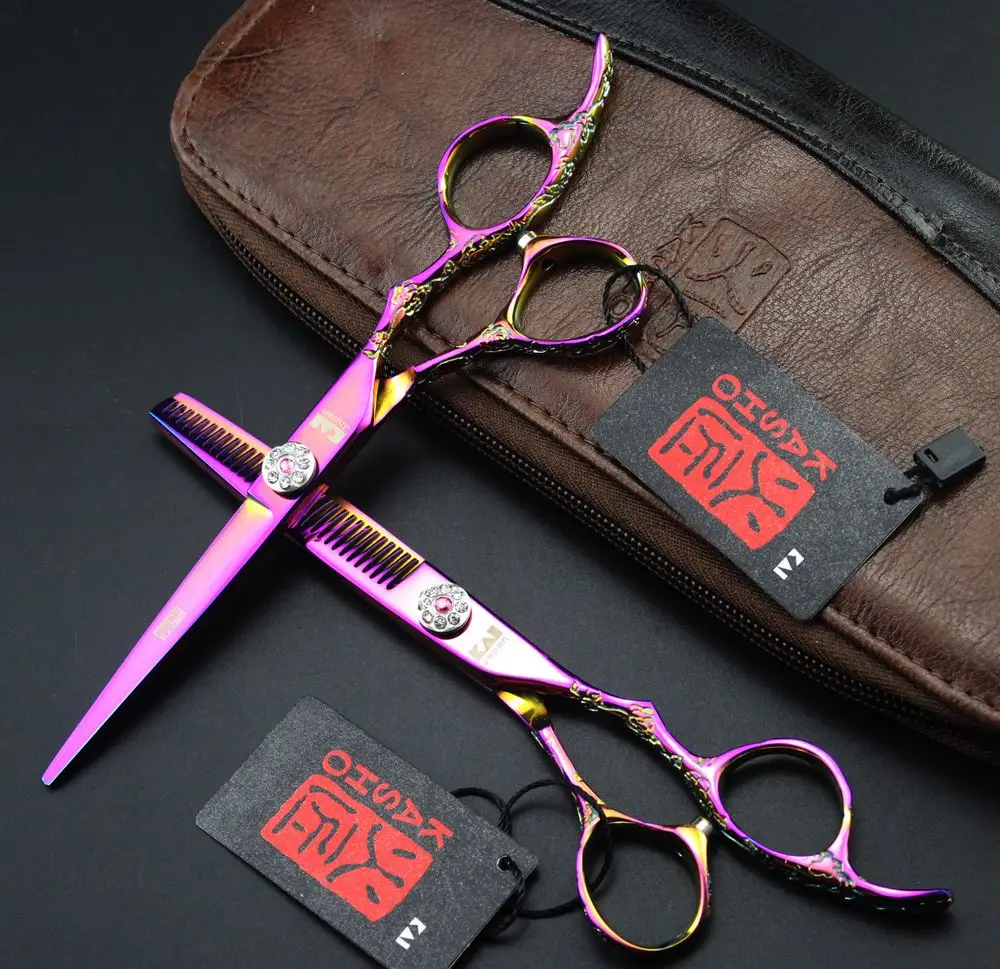 KASHO Профессиональный 6 дюймов человеческие волосы ножницы парикмахерские прореживающие Ножницы Волосы макас