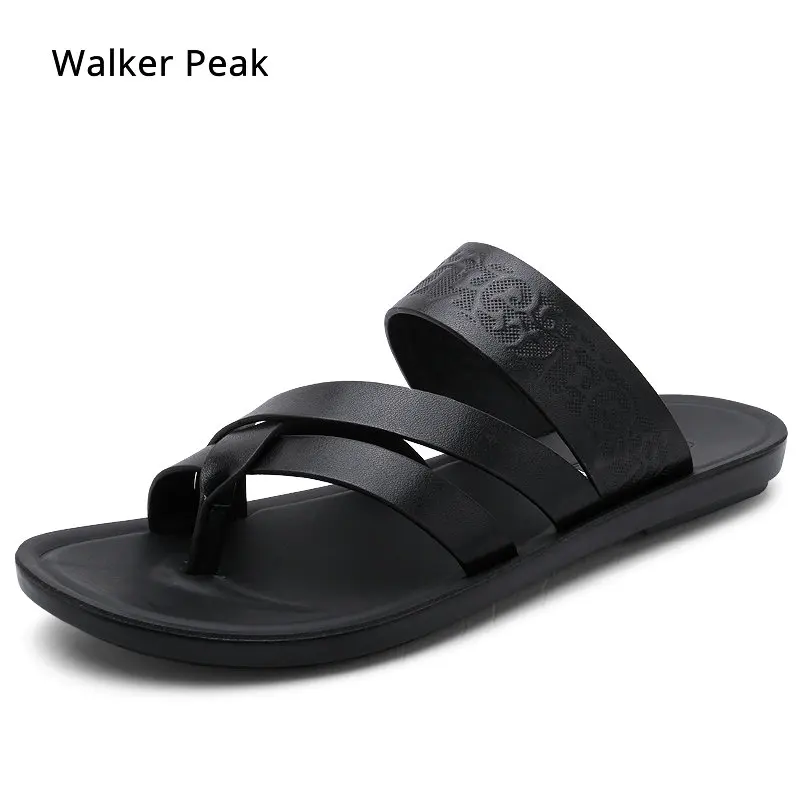 

Mens Flip Flops High Quality Beach Sandals Non-slip Male Fretwork Leather Slippers Zapatos Hombre Casual Shoes Men WalkerPeak