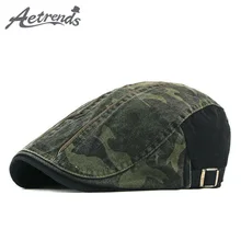 [AETRENDS] Мужская хлопковая камуфляжная плоская кепка Ivy Gatsby Newsboy Hat для вождения и охоты 56-59 см(4 цвета) Z-6590