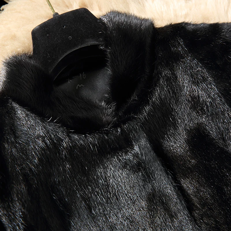 AYUNSUE, натуральное шерстяное меховое пальто, женские зимние теплые куртки, для женщин, Овечья овчина, пальто, пэчворк, натуральная норковая Меховая куртка, X-16