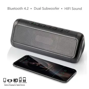 

30Hours Playtime 12W Portable Speaker Bass Bluetooth Speaker Solar Energy Waterproof Subwoofer Soundbar Phone Woofer for xiaomi