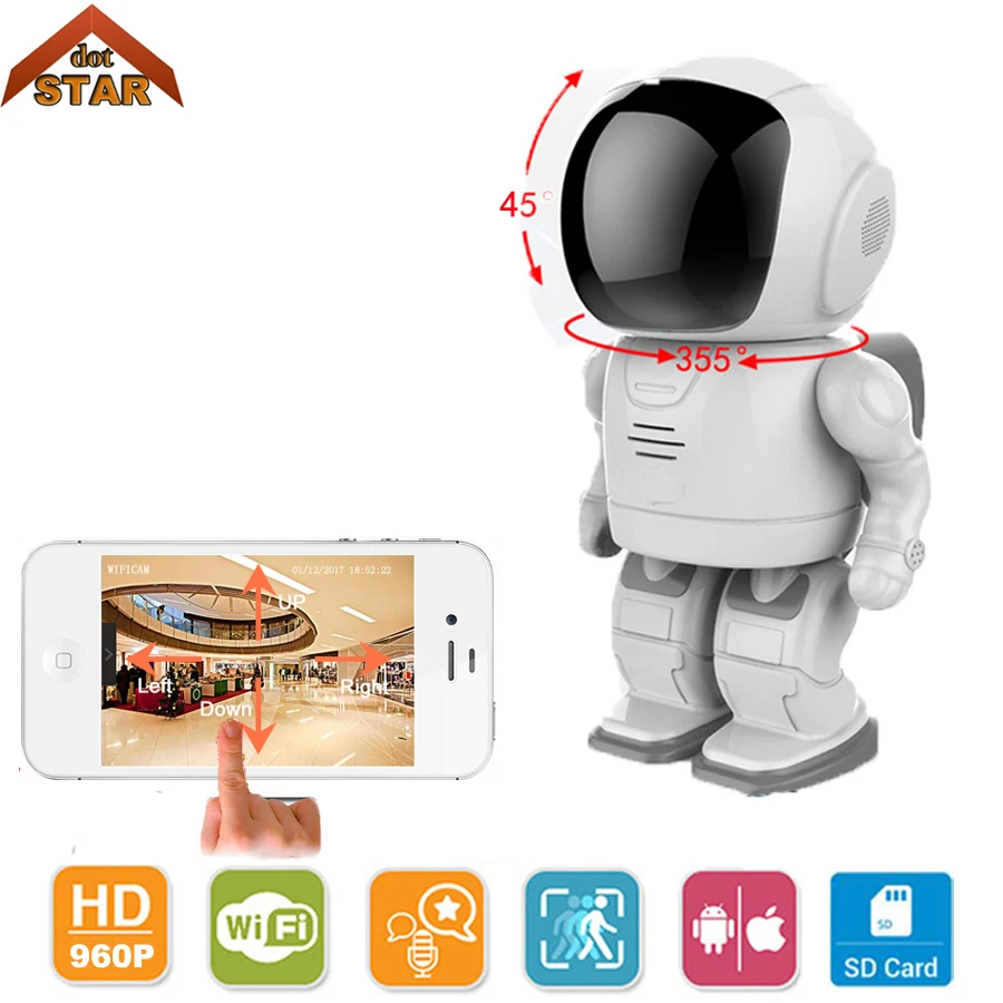 Robot camera Wifi 960P 1.3MP HD Wireless Camera Stardot support two-way audio Night Vision Home Baby Monitor Wifi CCTV Camera