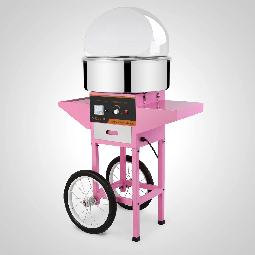 

Electric Cotton Candy Machine Candy Sugar Floss Maker Machine Commercial DIY Stainless Steel Pan Scoop Temperature Controller
