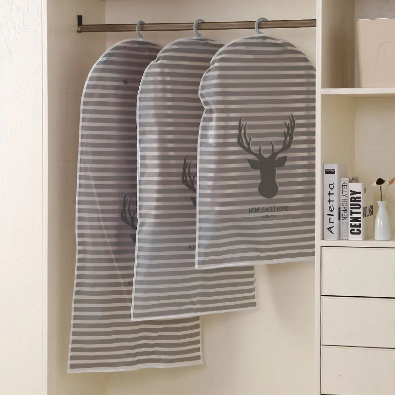 

Cartoon Printing PEVA Fabric Dust Water-proof Cover with Zipper for Clothes Garment Jacket T-shirt Coat Suit Protection JF025