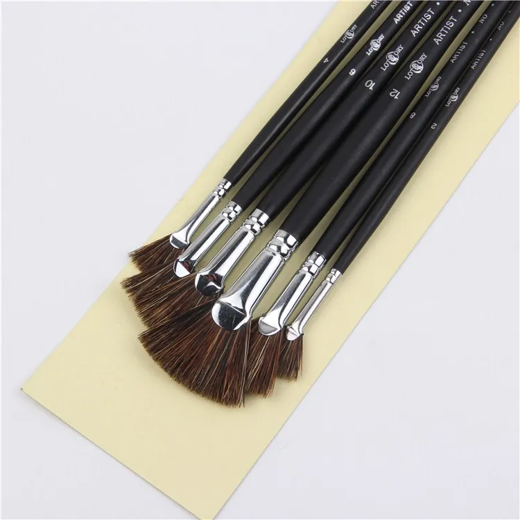 Buy 6pcs Set Special offer Wild Boar Bristle brush pen set fan shape