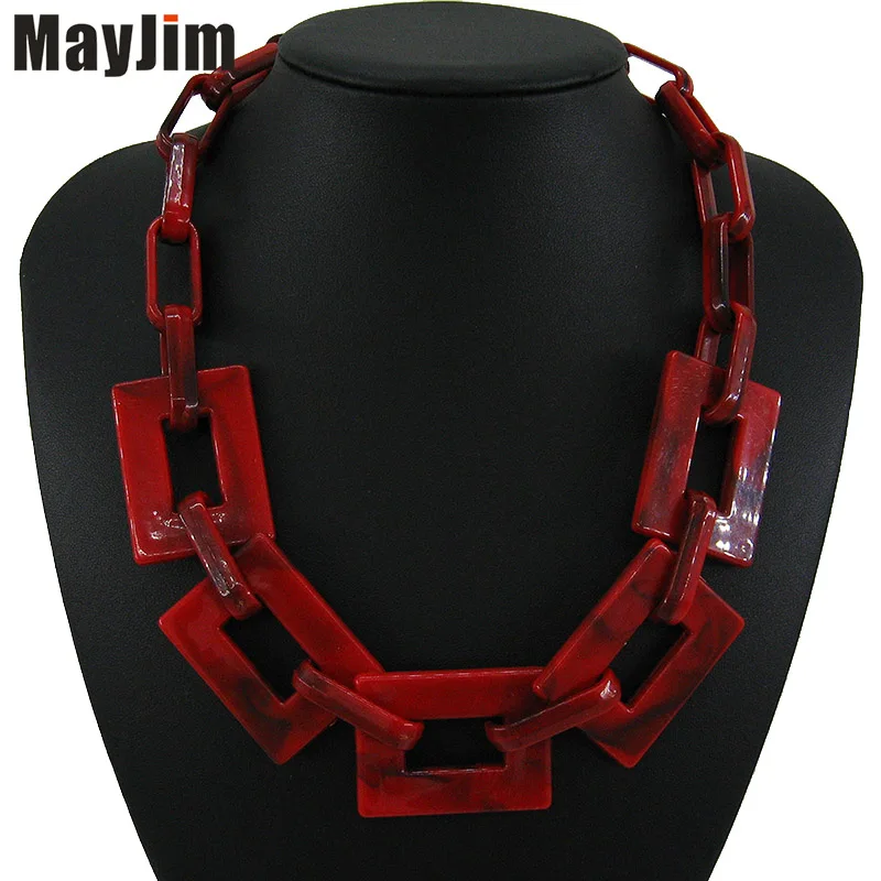 

2019 Statement Big block Natural pattern personalized Necklace Women bohemian Chain Choker Necklaces & Pendants Vintage Fashion