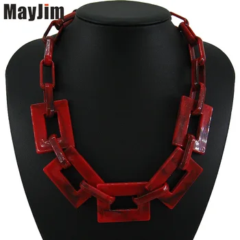 

2020 Statement Big block Natural pattern Necklace Women bohemian Chain Choker Necklaces & Pendants Vintage Fashion