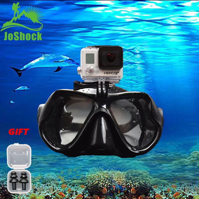 

JOSHOCK Professional Skuba Diving Mask Goggles for GoPro Xiaomi SJCAM Sports Camera Swimming Earplugs As Gift