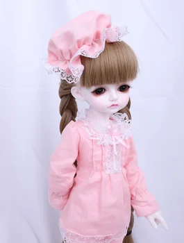 

New Arrival 1/3 1/4 1/6 BJD Doll SD Clothes Lovely Toy Pink Clothes For Girls Boy Birthday Gift Full Set With Hat
