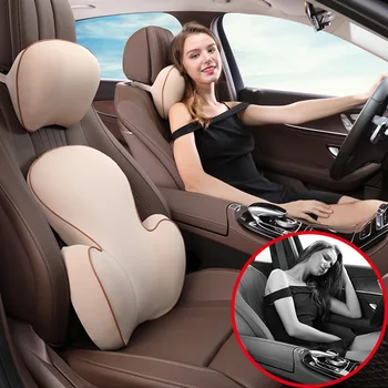 

Memory cotton waist seat for automobile headrest pillow +Lumbar support For Unisex E05