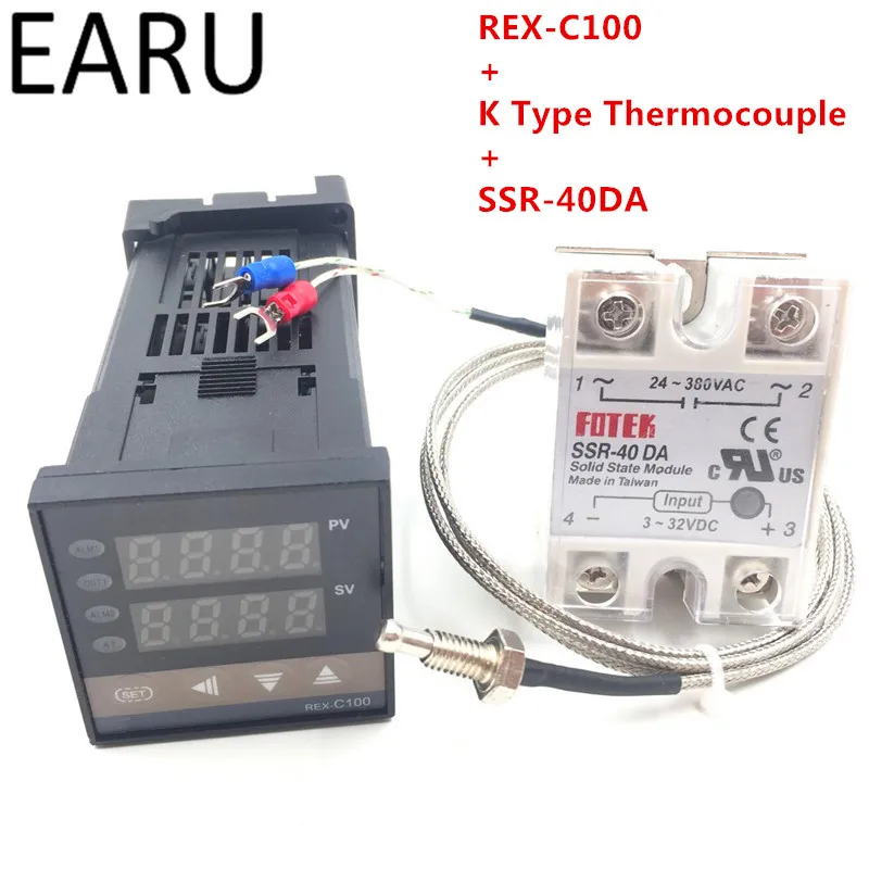 1X Digital 220 V Pid Rex-C100 Temperaturregler Max. 40 A Ssr K Thermoelement c1e 