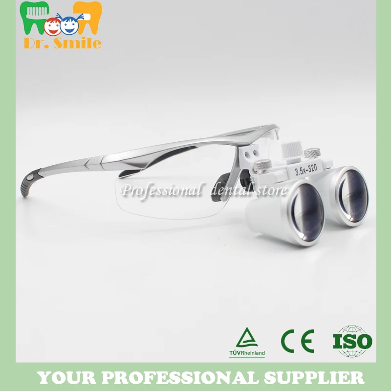 Price D loupes magnifying glasses dental and surgical loupes with head light packed in aluminium box