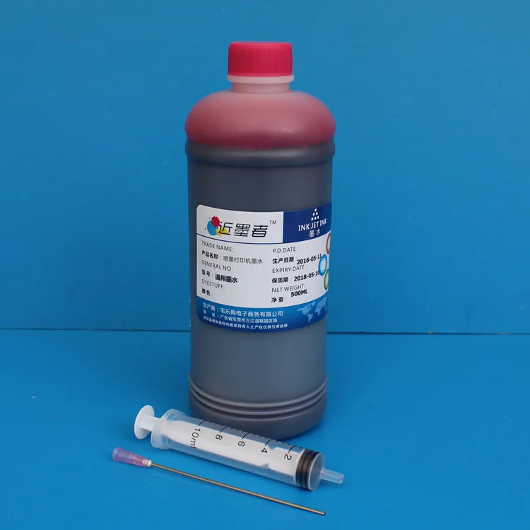 Corante para Epson para Canon para Impressora Cartucho de Impressora Kit de Recarga de Tinta Brother para Hp802 Especializada Ciano Azul Ciss Tinta 500 ml 6 Computador e Escritório