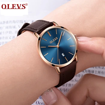 

Top Brand Luxury Women's Watches korea popular Casual Quartz Watch Genuine Leather Ultra thin Clock Waterproof relogio feminino