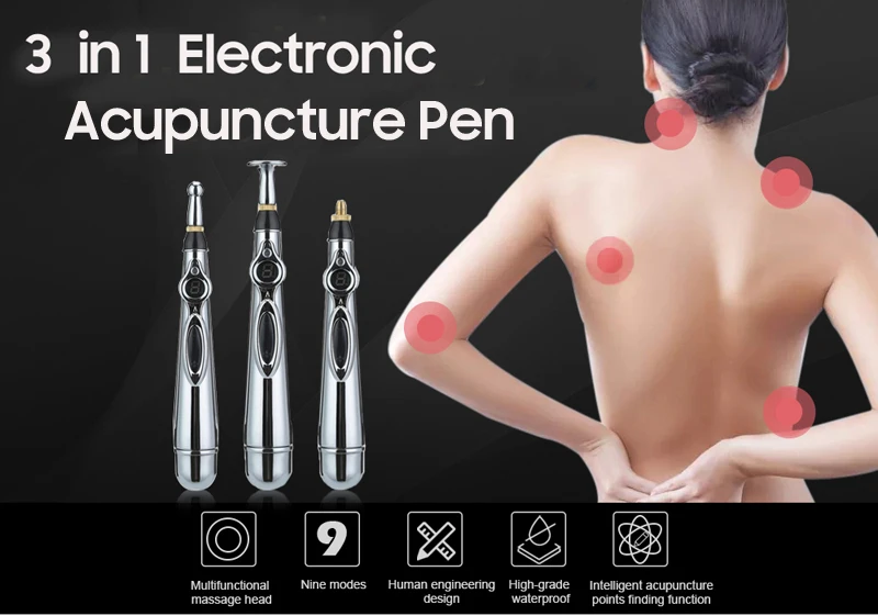 Electronic Acupuncture Pen Electric Meridians Laser Therapy Body Points Heal Massage Pen Meridian Energy Pen Relief Pain Tools