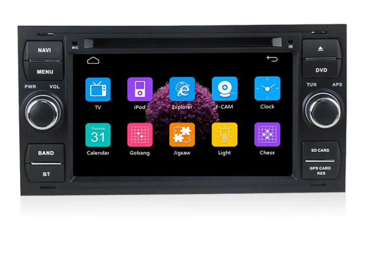 Top by DHL or Fedex 10pcs 7 inch Capacitive Touch Screen Car DVD Player for Ford Focus Kuga Transit 3G Bluetooth Radio RDS USB SD 2